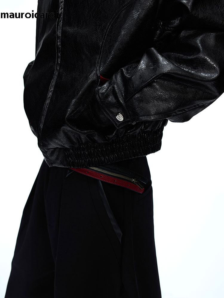 Veste en cuir PU à imprimé ser - Streetwear Brand Clothing avis et prix